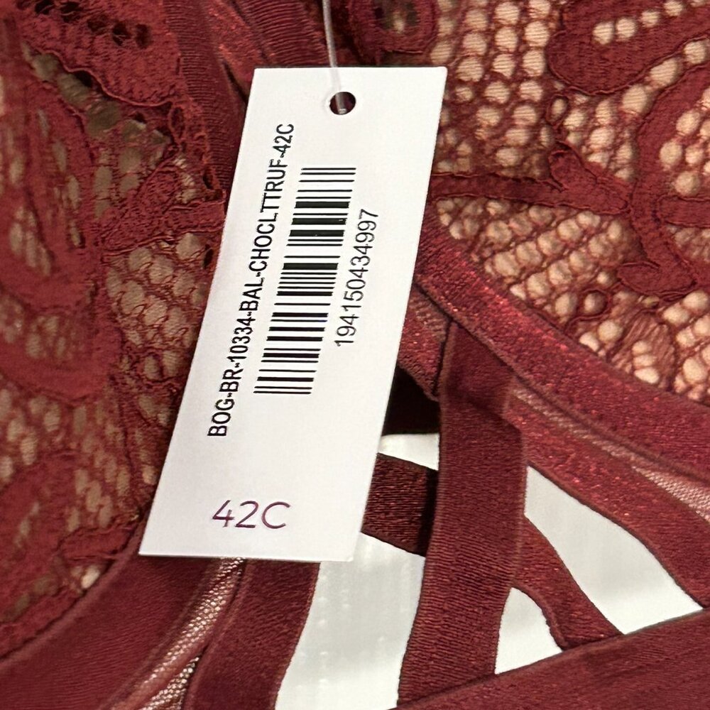 NWT Adore Me Diara Bra + Panty Set - Burgundy - Size 42C + 1X - Picture 10 of 14